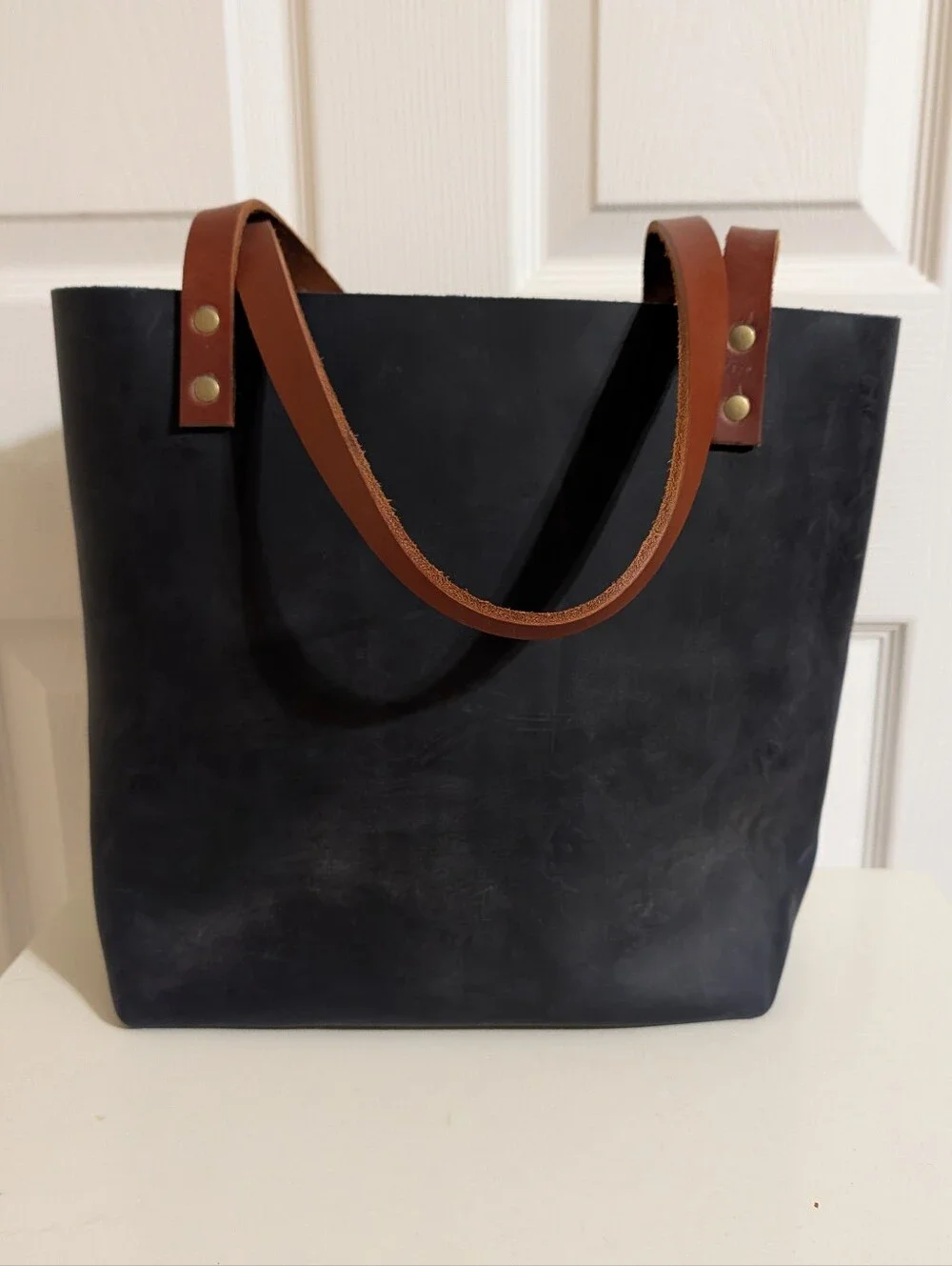 EUC Portland Leather Blue Medium Tote
